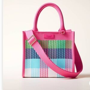 Kate Spade x Target Pink and Multicolor Plaid Mini Tote